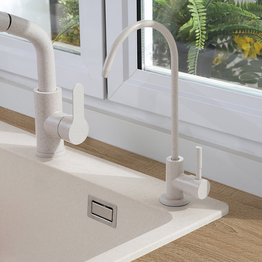 White Quartz Kitchen Sink Single Bowl Sink with Basket Strainer Clearhalo 'Home Improvement' 'home_improvement' 'home_improvement_kitchen_sinks' 'Kitchen Remodel & Kitchen Fixtures' 'Kitchen Sinks & Faucet Components' 'Kitchen Sinks' 'kitchen_sinks' 6528802