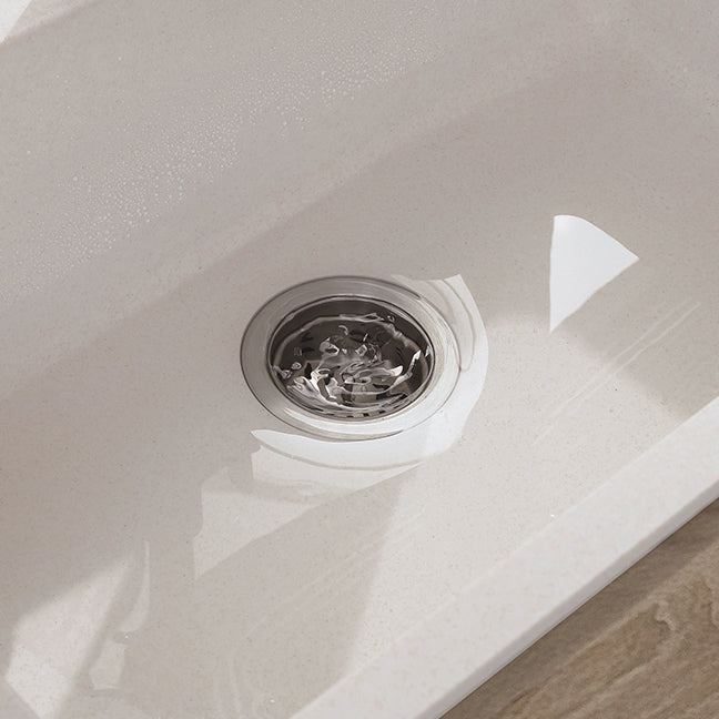 White Quartz Kitchen Sink Single Bowl Sink with Basket Strainer Clearhalo 'Home Improvement' 'home_improvement' 'home_improvement_kitchen_sinks' 'Kitchen Remodel & Kitchen Fixtures' 'Kitchen Sinks & Faucet Components' 'Kitchen Sinks' 'kitchen_sinks' 6528807