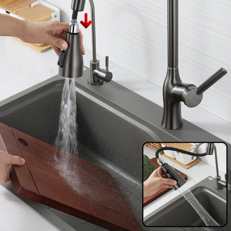 Stainless Steel Kitchen Sink Rectangle Shape Kitchen Sink with Single Bowl Clearhalo 'Home Improvement' 'home_improvement' 'home_improvement_kitchen_sinks' 'Kitchen Remodel & Kitchen Fixtures' 'Kitchen Sinks & Faucet Components' 'Kitchen Sinks' 'kitchen_sinks' 6528819