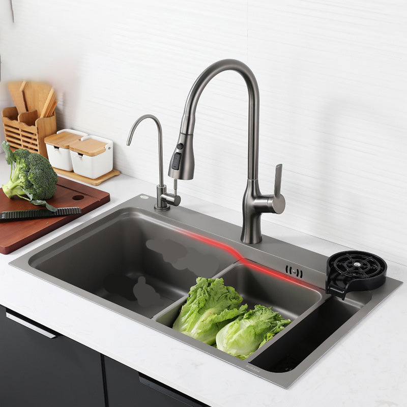 Stainless Steel Kitchen Sink Rectangle Shape Kitchen Sink with Single Bowl Clearhalo 'Home Improvement' 'home_improvement' 'home_improvement_kitchen_sinks' 'Kitchen Remodel & Kitchen Fixtures' 'Kitchen Sinks & Faucet Components' 'Kitchen Sinks' 'kitchen_sinks' 6528820