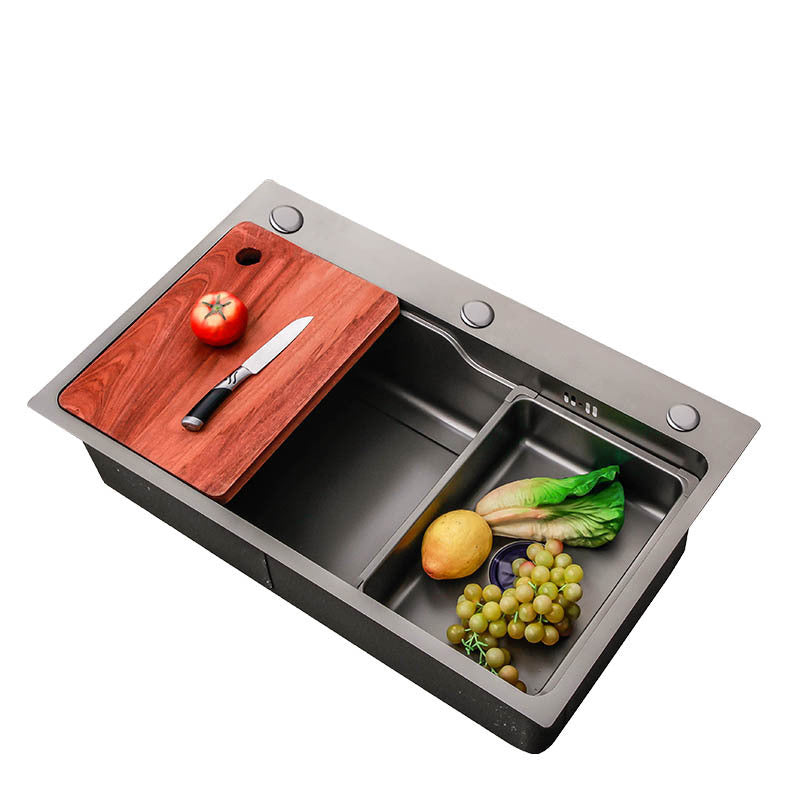 Stainless Steel Kitchen Sink Rectangle Shape Kitchen Sink with Single Bowl Sink Only Clearhalo 'Home Improvement' 'home_improvement' 'home_improvement_kitchen_sinks' 'Kitchen Remodel & Kitchen Fixtures' 'Kitchen Sinks & Faucet Components' 'Kitchen Sinks' 'kitchen_sinks' 6528821