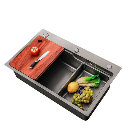 Stainless Steel Kitchen Sink Rectangle Shape Kitchen Sink with Single Bowl Sink Only Clearhalo 'Home Improvement' 'home_improvement' 'home_improvement_kitchen_sinks' 'Kitchen Remodel & Kitchen Fixtures' 'Kitchen Sinks & Faucet Components' 'Kitchen Sinks' 'kitchen_sinks' 6528821