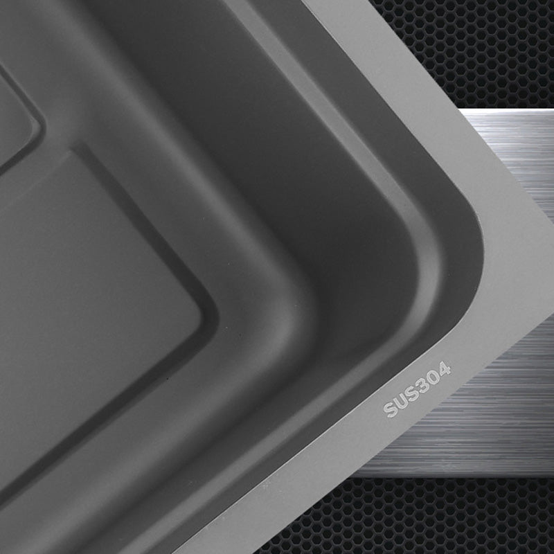 Stainless Steel Kitchen Sink Rectangle Shape Kitchen Sink with Single Bowl Clearhalo 'Home Improvement' 'home_improvement' 'home_improvement_kitchen_sinks' 'Kitchen Remodel & Kitchen Fixtures' 'Kitchen Sinks & Faucet Components' 'Kitchen Sinks' 'kitchen_sinks' 6528824