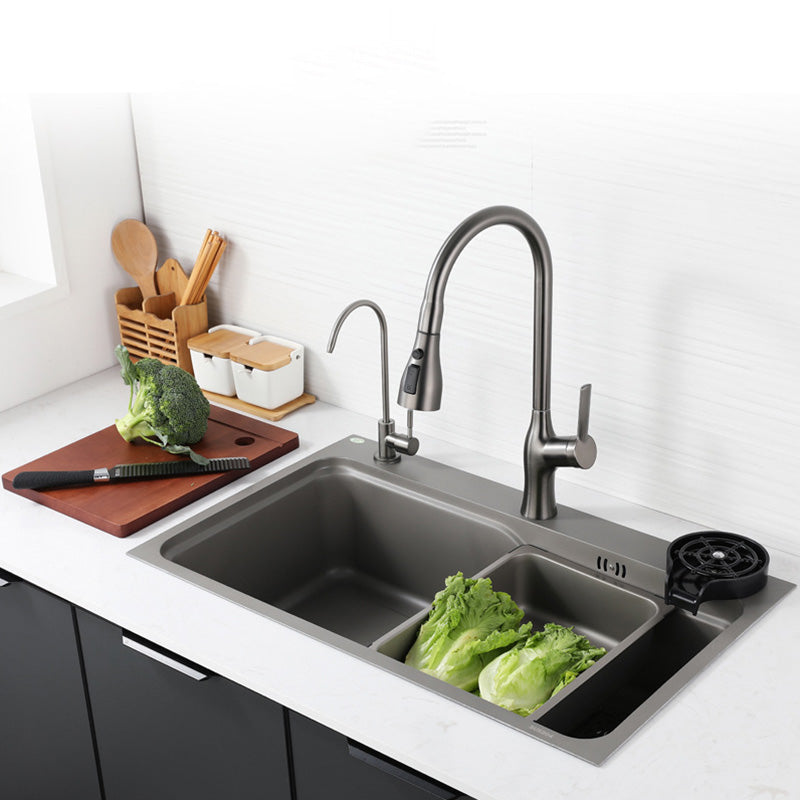 Stainless Steel Kitchen Sink Rectangle Shape Kitchen Sink with Single Bowl Clearhalo 'Home Improvement' 'home_improvement' 'home_improvement_kitchen_sinks' 'Kitchen Remodel & Kitchen Fixtures' 'Kitchen Sinks & Faucet Components' 'Kitchen Sinks' 'kitchen_sinks' 6528830