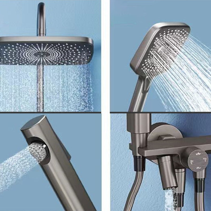 Modern Wall Mounted Shower System Dual Shower Head Shower Set Clearhalo 'Bathroom Remodel & Bathroom Fixtures' 'Home Improvement' 'home_improvement' 'home_improvement_shower_faucets' 'Shower Faucets & Systems' 'shower_faucets' 'Showers & Bathtubs Plumbing' 'Showers & Bathtubs' 6528843