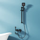 Single Hand Shower Modern Shower Faucet Wall Mounted Shower Trim Black Thermostatic Digital Display Not Included Clearhalo 'Bathroom Remodel & Bathroom Fixtures' 'Home Improvement' 'home_improvement' 'home_improvement_shower_faucets' 'Shower Faucets & Systems' 'shower_faucets' 'Showers & Bathtubs Plumbing' 'Showers & Bathtubs' 6528856