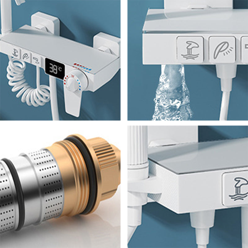 Single Hand Shower Modern Shower Faucet Wall Mounted Shower Trim Clearhalo 'Bathroom Remodel & Bathroom Fixtures' 'Home Improvement' 'home_improvement' 'home_improvement_shower_faucets' 'Shower Faucets & Systems' 'shower_faucets' 'Showers & Bathtubs Plumbing' 'Showers & Bathtubs' 6528859