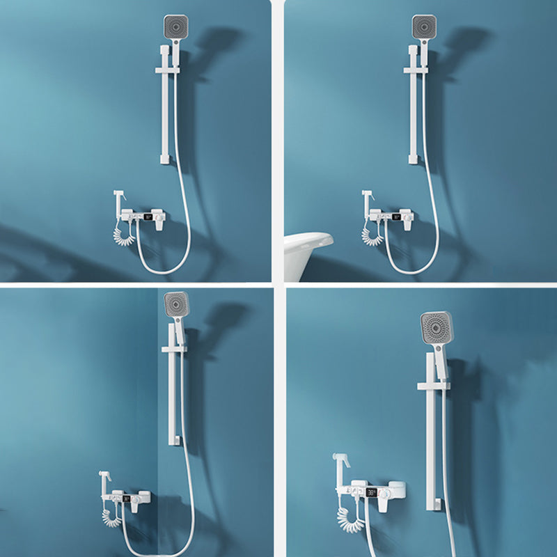 Single Hand Shower Modern Shower Faucet Wall Mounted Shower Trim Clearhalo 'Bathroom Remodel & Bathroom Fixtures' 'Home Improvement' 'home_improvement' 'home_improvement_shower_faucets' 'Shower Faucets & Systems' 'shower_faucets' 'Showers & Bathtubs Plumbing' 'Showers & Bathtubs' 6528872