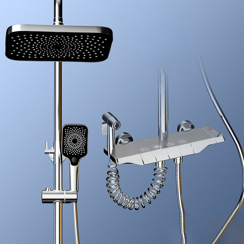 Bridge System Shower Contemporary Shower System Slide Bar Dual Shower Head Wall Mounted ...