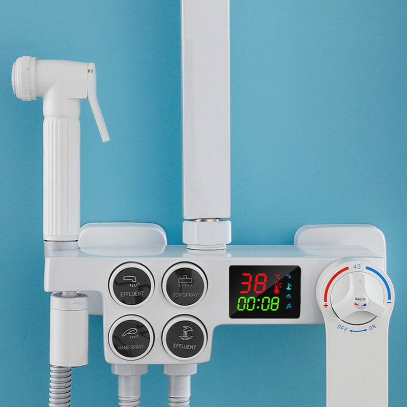 Arm Shower Faucet Wall Mounted Shower Metal Shower System with Slide Bar Clearhalo 'Bathroom Remodel & Bathroom Fixtures' 'Home Improvement' 'home_improvement' 'home_improvement_shower_faucets' 'Shower Faucets & Systems' 'shower_faucets' 'Showers & Bathtubs Plumbing' 'Showers & Bathtubs' 6528914