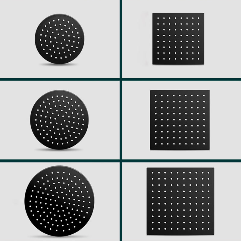 Black Round Fixed Shower Head Modern Style Wall-Mount Showerhead Clearhalo 'Bathroom Remodel & Bathroom Fixtures' 'Home Improvement' 'home_improvement' 'home_improvement_shower_heads' 'Shower Heads' 'shower_heads' 'Showers & Bathtubs Plumbing' 'Showers & Bathtubs' 6528950