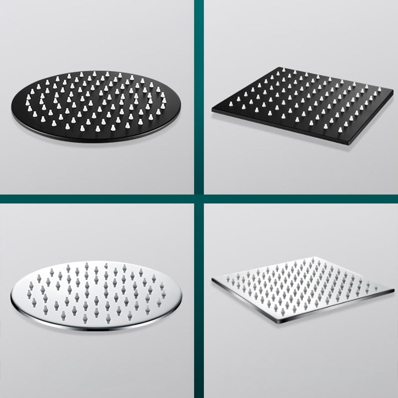 Black Round Fixed Shower Head Modern Style Wall-Mount Showerhead Clearhalo 'Bathroom Remodel & Bathroom Fixtures' 'Home Improvement' 'home_improvement' 'home_improvement_shower_heads' 'Shower Heads' 'shower_heads' 'Showers & Bathtubs Plumbing' 'Showers & Bathtubs' 6528951