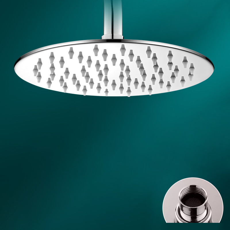 Black Round Fixed Shower Head Modern Style Wall-Mount Showerhead Round Silver Clearhalo 'Bathroom Remodel & Bathroom Fixtures' 'Home Improvement' 'home_improvement' 'home_improvement_shower_heads' 'Shower Heads' 'shower_heads' 'Showers & Bathtubs Plumbing' 'Showers & Bathtubs' 6528954