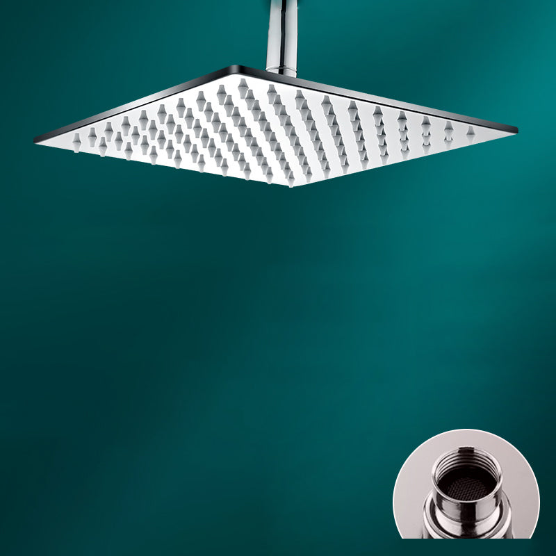 Black Round Fixed Shower Head Modern Style Wall-Mount Showerhead Square Silver Clearhalo 'Bathroom Remodel & Bathroom Fixtures' 'Home Improvement' 'home_improvement' 'home_improvement_shower_heads' 'Shower Heads' 'shower_heads' 'Showers & Bathtubs Plumbing' 'Showers & Bathtubs' 6528955