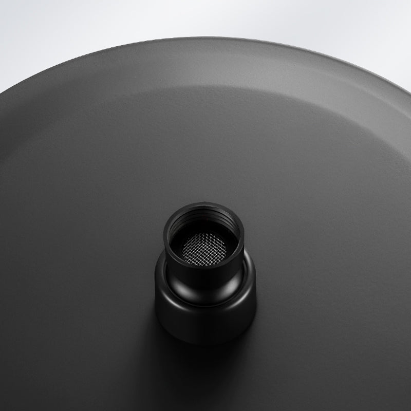 Black Round Fixed Shower Head Modern Style Wall-Mount Showerhead Clearhalo 'Bathroom Remodel & Bathroom Fixtures' 'Home Improvement' 'home_improvement' 'home_improvement_shower_heads' 'Shower Heads' 'shower_heads' 'Showers & Bathtubs Plumbing' 'Showers & Bathtubs' 6528957