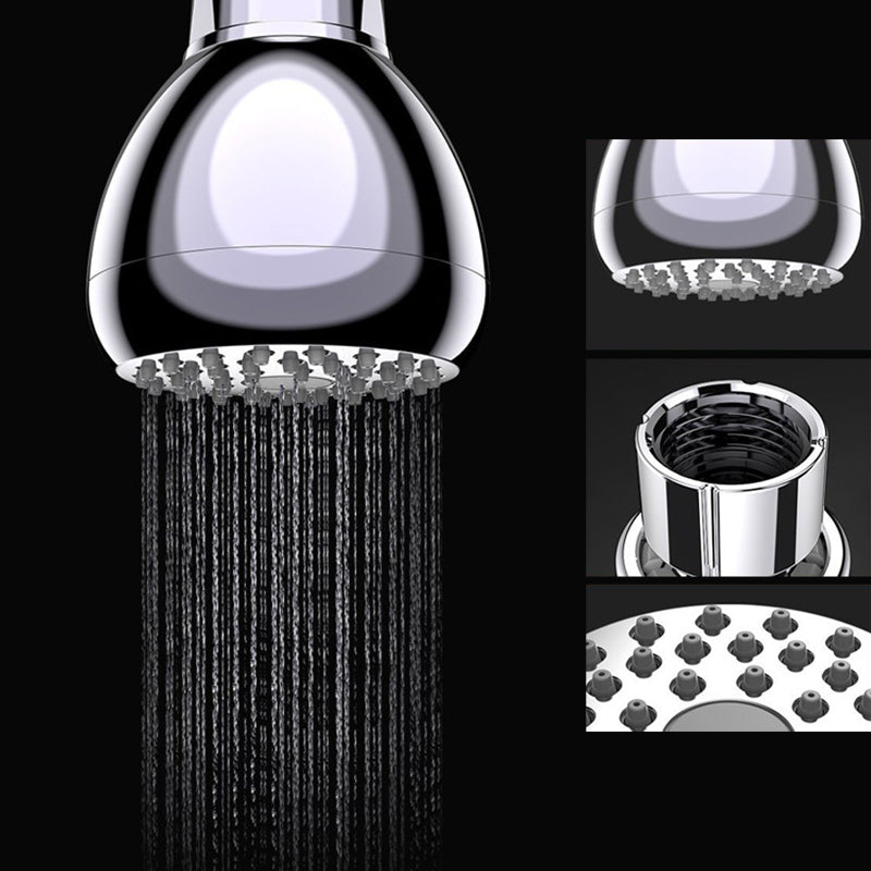 Silver Round Showerhead Standard Spray Pattern Wall-Mount Showerhead Clearhalo 'Bathroom Remodel & Bathroom Fixtures' 'Home Improvement' 'home_improvement' 'home_improvement_shower_heads' 'Shower Heads' 'shower_heads' 'Showers & Bathtubs Plumbing' 'Showers & Bathtubs' 6528966