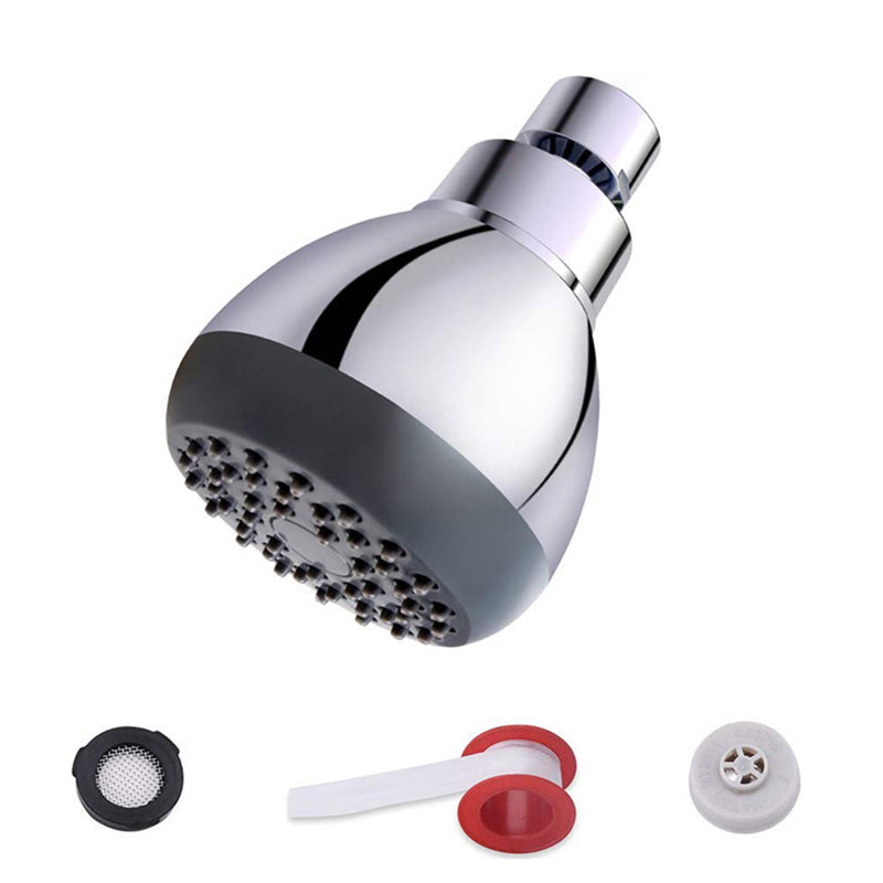 Silver Round Showerhead Standard Spray Pattern Wall-Mount Showerhead Clearhalo 'Bathroom Remodel & Bathroom Fixtures' 'Home Improvement' 'home_improvement' 'home_improvement_shower_heads' 'Shower Heads' 'shower_heads' 'Showers & Bathtubs Plumbing' 'Showers & Bathtubs' 6528971