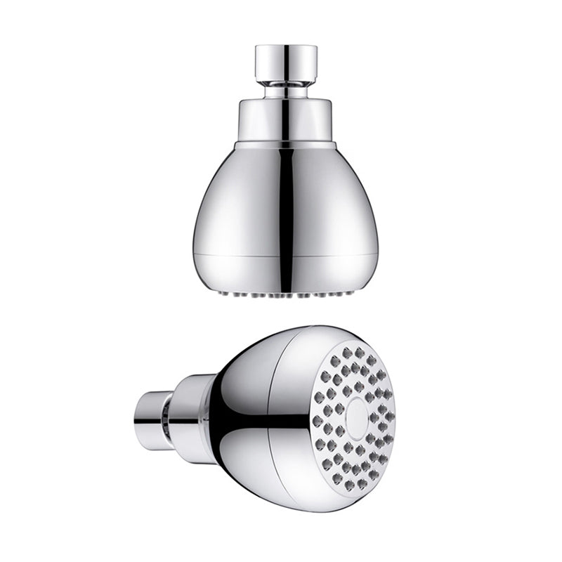 Silver Round Showerhead Standard Spray Pattern Wall-Mount Showerhead Clearhalo 'Bathroom Remodel & Bathroom Fixtures' 'Home Improvement' 'home_improvement' 'home_improvement_shower_heads' 'Shower Heads' 'shower_heads' 'Showers & Bathtubs Plumbing' 'Showers & Bathtubs' 6528974