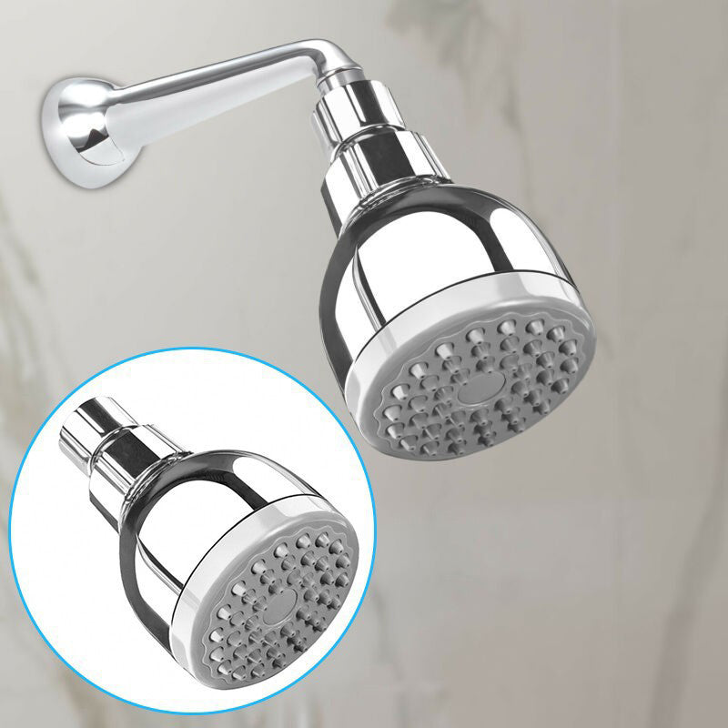 Silver Round Showerhead Standard Spray Pattern Wall-Mount Showerhead Clearhalo 'Bathroom Remodel & Bathroom Fixtures' 'Home Improvement' 'home_improvement' 'home_improvement_shower_heads' 'Shower Heads' 'shower_heads' 'Showers & Bathtubs Plumbing' 'Showers & Bathtubs' 6528975