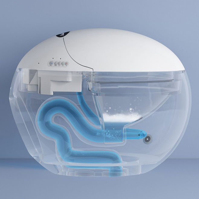 Round One-Piece Smart Toilet Bidet White All-In-One Toilet Bidet Clearhalo 'Bathroom Remodel & Bathroom Fixtures' 'Bidets' 'Home Improvement' 'home_improvement' 'home_improvement_bidets' 'Toilets & Bidets' 6529261