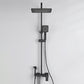 Modern Brass Shower System Adjustable Spray Pattern Shower Set Black Square Temperature Control Clearhalo 'Bathroom Remodel & Bathroom Fixtures' 'Home Improvement' 'home_improvement' 'home_improvement_shower_faucets' 'Shower Faucets & Systems' 'shower_faucets' 'Showers & Bathtubs Plumbing' 'Showers & Bathtubs' 6531358