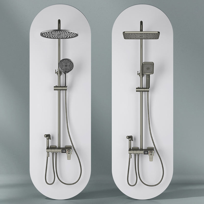 Modern Brass Shower System Adjustable Spray Pattern Shower Set Clearhalo 'Bathroom Remodel & Bathroom Fixtures' 'Home Improvement' 'home_improvement' 'home_improvement_shower_faucets' 'Shower Faucets & Systems' 'shower_faucets' 'Showers & Bathtubs Plumbing' 'Showers & Bathtubs' 6531366