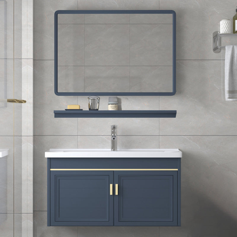 Modern Wall-Mounted Sink Vanity Blue Wall Mount Vanity Cabinet Clearhalo 'Bathroom Remodel & Bathroom Fixtures' 'Bathroom Vanities' 'bathroom_vanities' 'Home Improvement' 'home_improvement' 'home_improvement_bathroom_vanities' 6531459