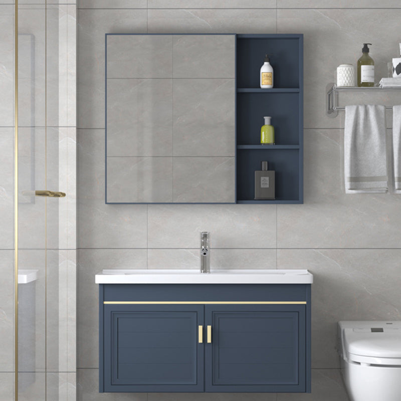 Modern Wall-Mounted Sink Vanity Blue Wall Mount Vanity Cabinet Clearhalo 'Bathroom Remodel & Bathroom Fixtures' 'Bathroom Vanities' 'bathroom_vanities' 'Home Improvement' 'home_improvement' 'home_improvement_bathroom_vanities' 6531461