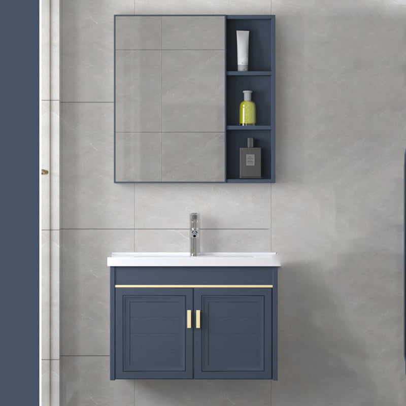 Modern Wall-Mounted Sink Vanity Blue Wall Mount Vanity Cabinet Clearhalo 'Bathroom Remodel & Bathroom Fixtures' 'Bathroom Vanities' 'bathroom_vanities' 'Home Improvement' 'home_improvement' 'home_improvement_bathroom_vanities' 6531466