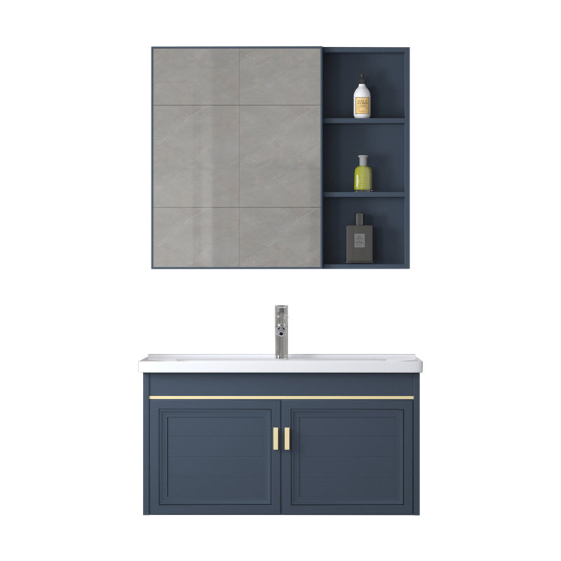 Modern Wall-Mounted Sink Vanity Blue Wall Mount Vanity Cabinet Clearhalo 'Bathroom Remodel & Bathroom Fixtures' 'Bathroom Vanities' 'bathroom_vanities' 'Home Improvement' 'home_improvement' 'home_improvement_bathroom_vanities' 6531467