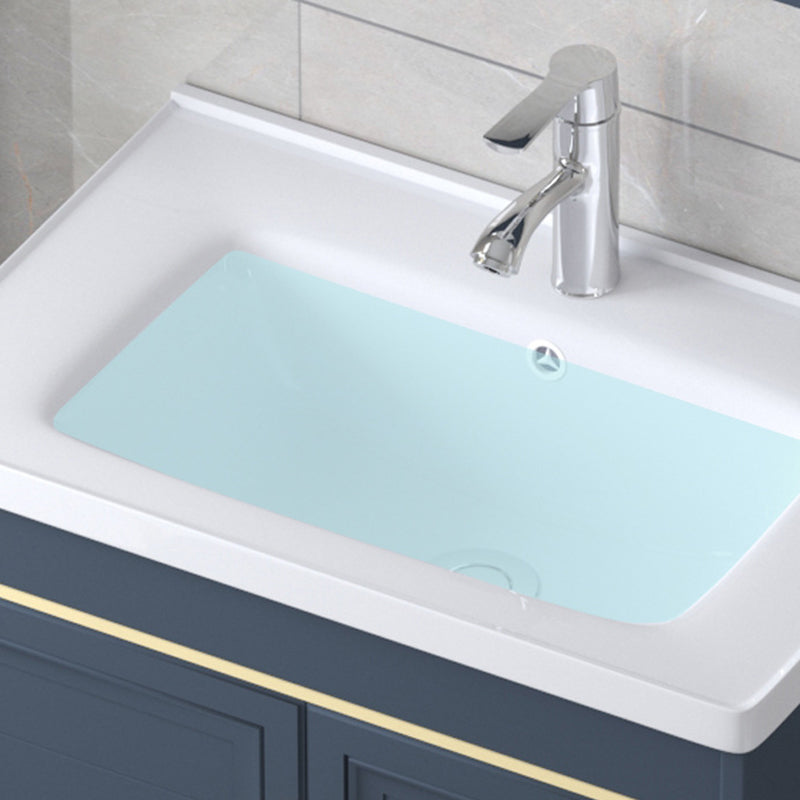 Modern Wall-Mounted Sink Vanity Blue Wall Mount Vanity Cabinet Clearhalo 'Bathroom Remodel & Bathroom Fixtures' 'Bathroom Vanities' 'bathroom_vanities' 'Home Improvement' 'home_improvement' 'home_improvement_bathroom_vanities' 6531473
