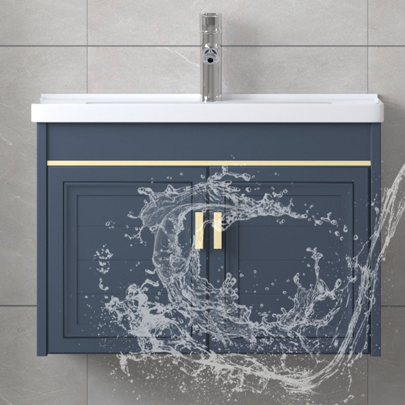 Modern Wall-Mounted Sink Vanity Blue Wall Mount Vanity Cabinet Clearhalo 'Bathroom Remodel & Bathroom Fixtures' 'Bathroom Vanities' 'bathroom_vanities' 'Home Improvement' 'home_improvement' 'home_improvement_bathroom_vanities' 6531475