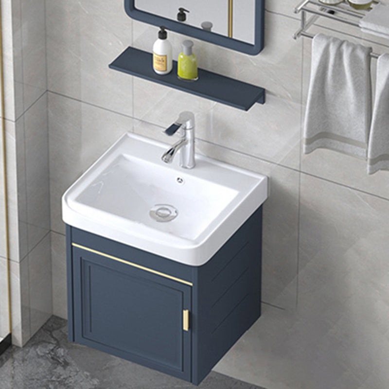 Modern Wall-Mounted Sink Vanity Blue Wall Mount Vanity Cabinet Vanity & Faucet 17.3"L x 14.2"W x 18.9"H None Clearhalo 'Bathroom Remodel & Bathroom Fixtures' 'Bathroom Vanities' 'bathroom_vanities' 'Home Improvement' 'home_improvement' 'home_improvement_bathroom_vanities' 6531482