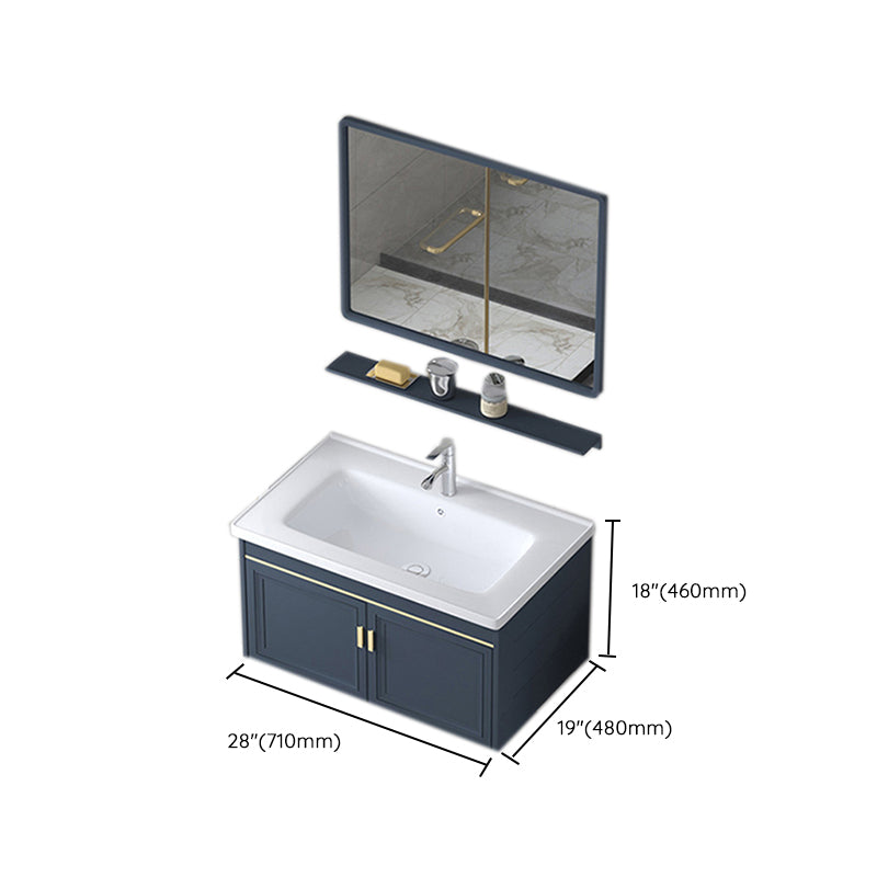 Modern Wall-Mounted Sink Vanity Blue Wall Mount Vanity Cabinet Clearhalo 'Bathroom Remodel & Bathroom Fixtures' 'Bathroom Vanities' 'bathroom_vanities' 'Home Improvement' 'home_improvement' 'home_improvement_bathroom_vanities' 6531496