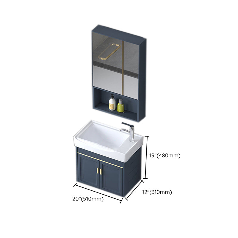 Modern Wall-Mounted Sink Vanity Blue Wall Mount Vanity Cabinet Clearhalo 'Bathroom Remodel & Bathroom Fixtures' 'Bathroom Vanities' 'bathroom_vanities' 'Home Improvement' 'home_improvement' 'home_improvement_bathroom_vanities' 6531498