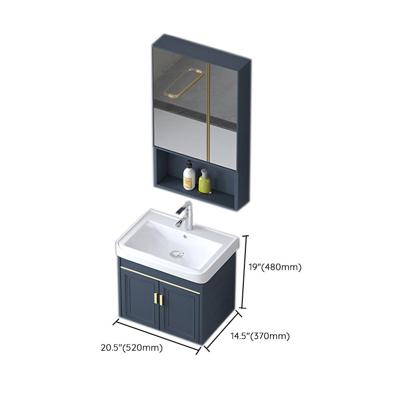 Modern Wall-Mounted Sink Vanity Blue Wall Mount Vanity Cabinet Clearhalo 'Bathroom Remodel & Bathroom Fixtures' 'Bathroom Vanities' 'bathroom_vanities' 'Home Improvement' 'home_improvement' 'home_improvement_bathroom_vanities' 6531499