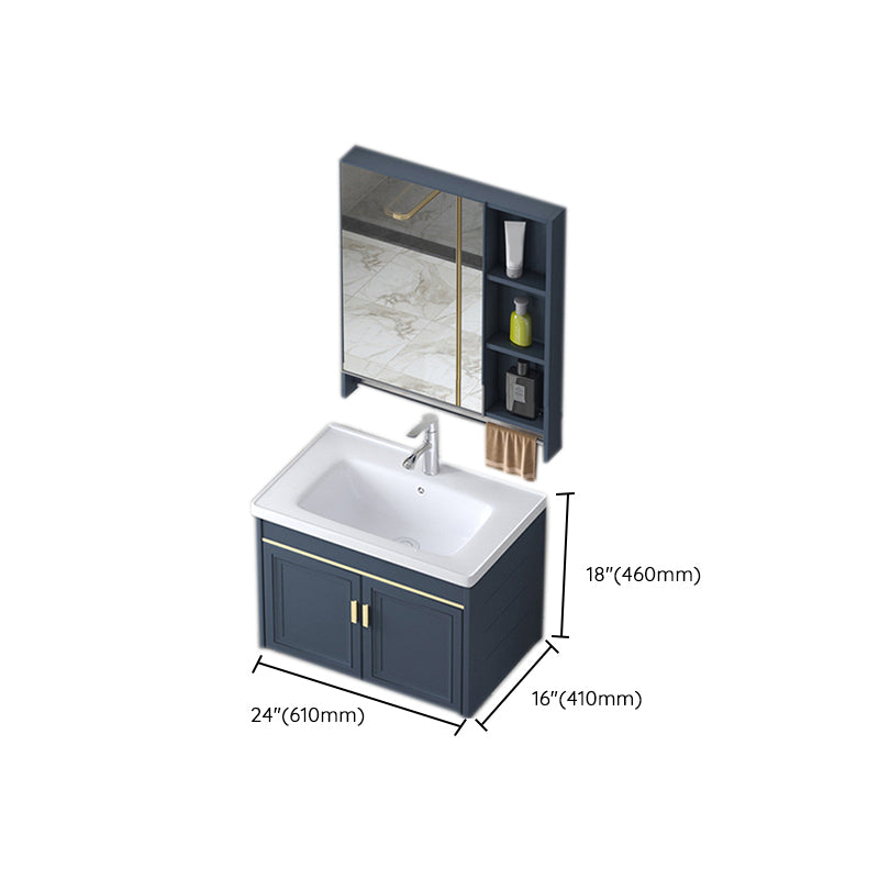 Modern Wall-Mounted Sink Vanity Blue Wall Mount Vanity Cabinet Clearhalo 'Bathroom Remodel & Bathroom Fixtures' 'Bathroom Vanities' 'bathroom_vanities' 'Home Improvement' 'home_improvement' 'home_improvement_bathroom_vanities' 6531500