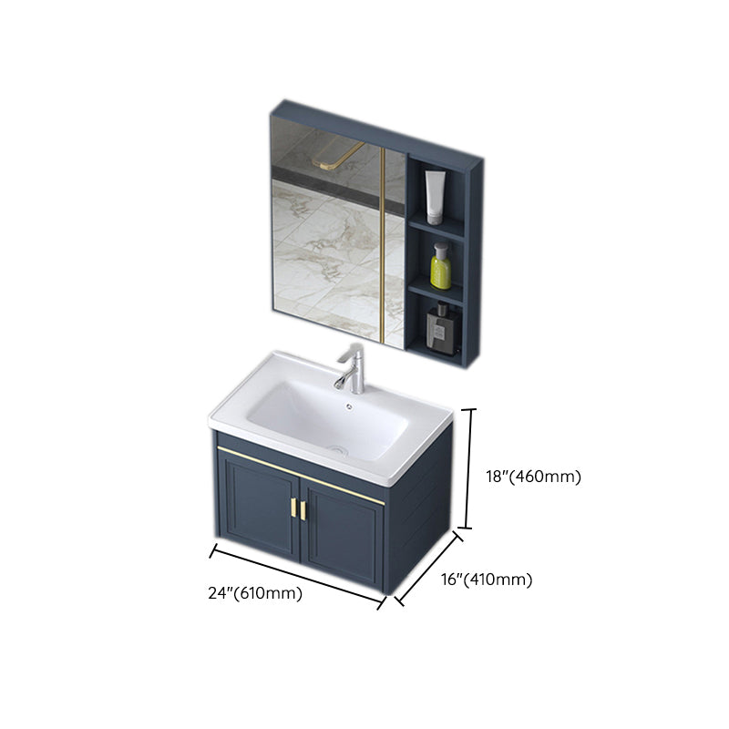 Modern Wall-Mounted Sink Vanity Blue Wall Mount Vanity Cabinet Clearhalo 'Bathroom Remodel & Bathroom Fixtures' 'Bathroom Vanities' 'bathroom_vanities' 'Home Improvement' 'home_improvement' 'home_improvement_bathroom_vanities' 6531501