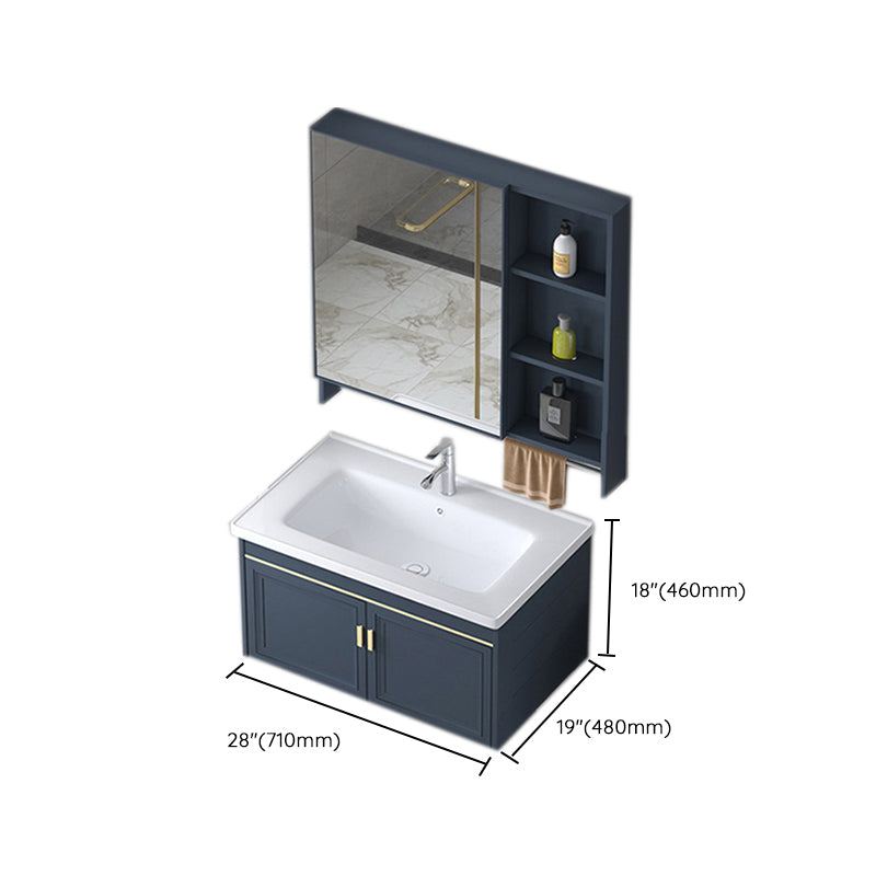 Modern Wall-Mounted Sink Vanity Blue Wall Mount Vanity Cabinet Clearhalo 'Bathroom Remodel & Bathroom Fixtures' 'Bathroom Vanities' 'bathroom_vanities' 'Home Improvement' 'home_improvement' 'home_improvement_bathroom_vanities' 6531502
