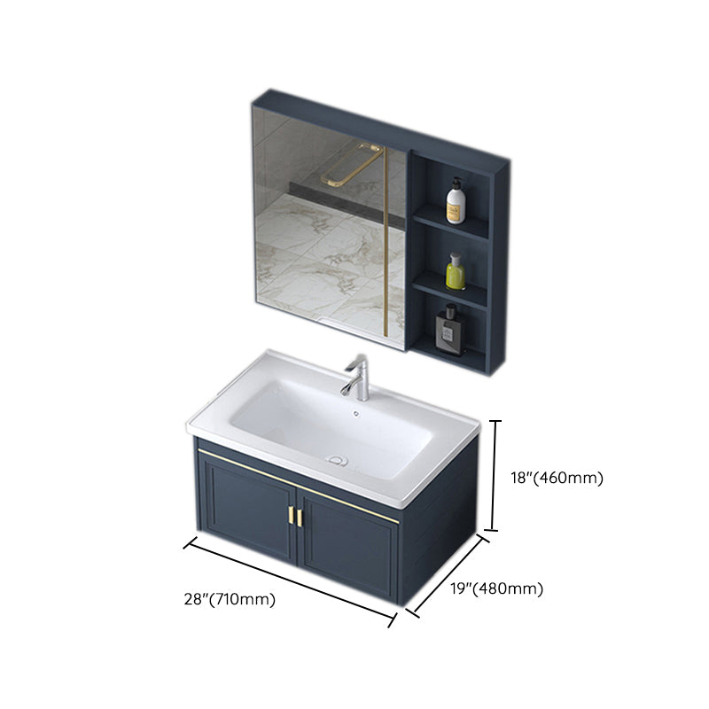 Modern Wall-Mounted Sink Vanity Blue Wall Mount Vanity Cabinet Clearhalo 'Bathroom Remodel & Bathroom Fixtures' 'Bathroom Vanities' 'bathroom_vanities' 'Home Improvement' 'home_improvement' 'home_improvement_bathroom_vanities' 6531503