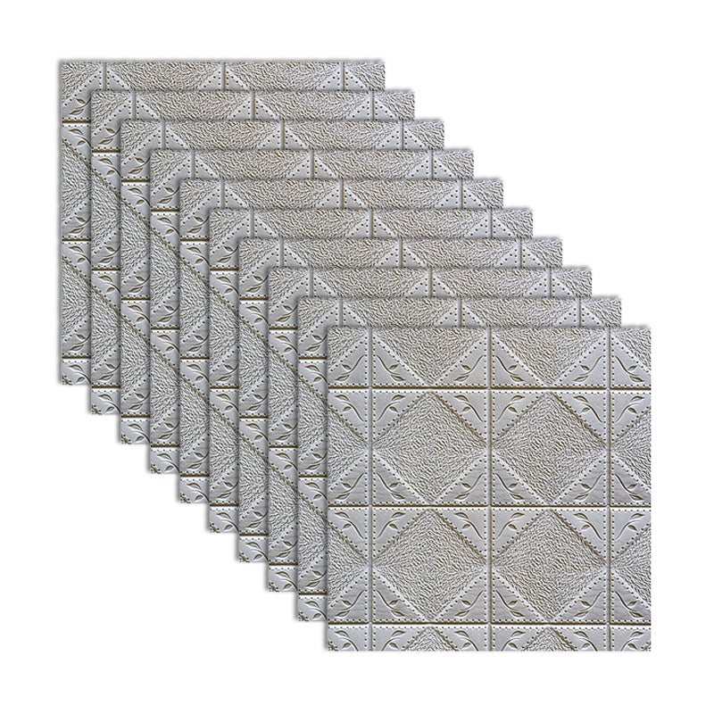 Modern Wall Paneling 3D Embossed PVC Self-Adhesive Waterproof Wall Access Panel Light Gray Clearhalo 'Flooring 'Home Improvement' 'home_improvement' 'home_improvement_wall_paneling' 'Wall Paneling' 'wall_paneling' 'Walls & Ceilings' Walls and Ceiling' 6531758