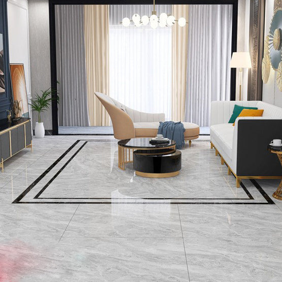 Wall & Floor Tile Marble Print Living Room Porcelain Square Indoor Floor Tile Cream Gray 9 Pieces Clearhalo 'Floor Tiles & Wall Tiles' 'floor_tiles_wall_tiles' 'Flooring 'Home Improvement' 'home_improvement' 'home_improvement_floor_tiles_wall_tiles' Walls and Ceiling' 6540349