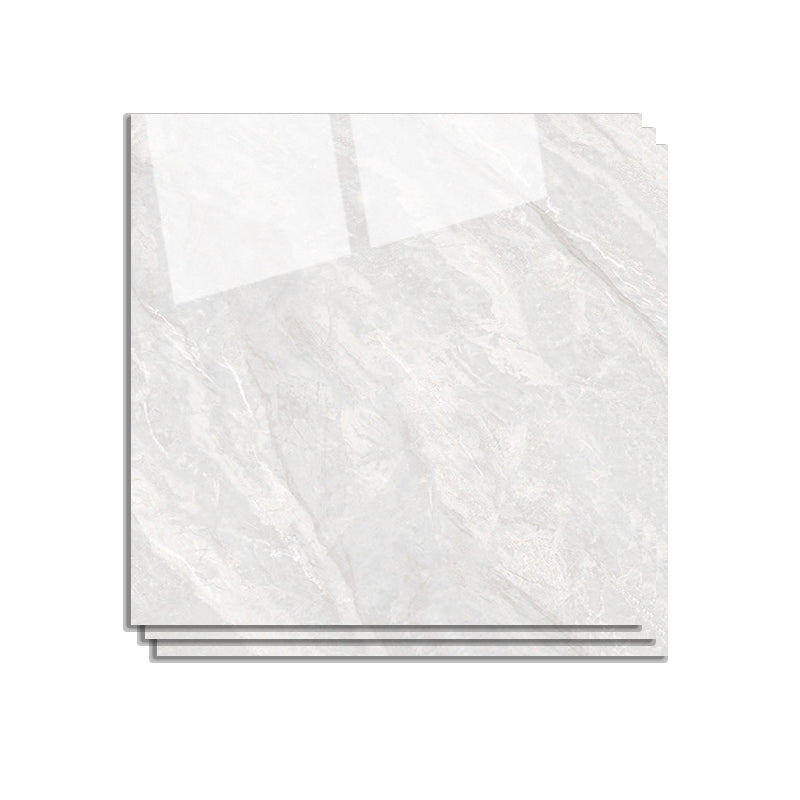 Wall & Floor Tile Marble Print Living Room Porcelain Square Indoor Floor Tile Textured White Clearhalo 'Floor Tiles & Wall Tiles' 'floor_tiles_wall_tiles' 'Flooring 'Home Improvement' 'home_improvement' 'home_improvement_floor_tiles_wall_tiles' Walls and Ceiling' 6540353