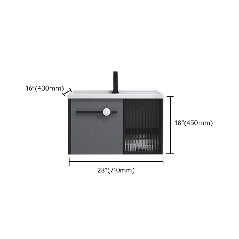 Wall Mount Bath Vanity Set Mirror Grey Rectangle Wood Bathroom Vanity with Single Sink Clearhalo 'Bathroom Remodel & Bathroom Fixtures' 'Bathroom Vanities' 'bathroom_vanities' 'Home Improvement' 'home_improvement' 'home_improvement_bathroom_vanities' 6540439