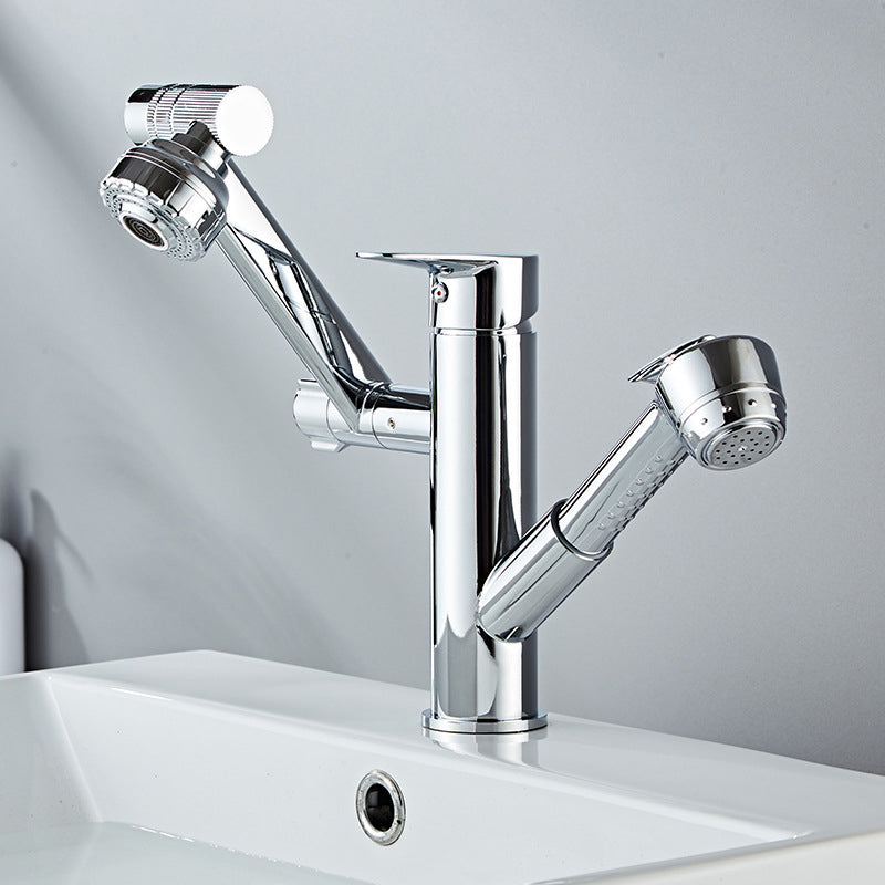 Glam Vessel Faucet Brass Lever Handles Swivel Spout Basin Lavatory Faucet Silber 7.7" Clearhalo 'Bathroom Remodel & Bathroom Fixtures' 'Bathroom Sink Faucets' 'Bathroom Sinks & Faucet Components' 'bathroom_sink_faucets' 'Home Improvement' 'home_improvement' 'home_improvement_bathroom_sink_faucets' 6540480