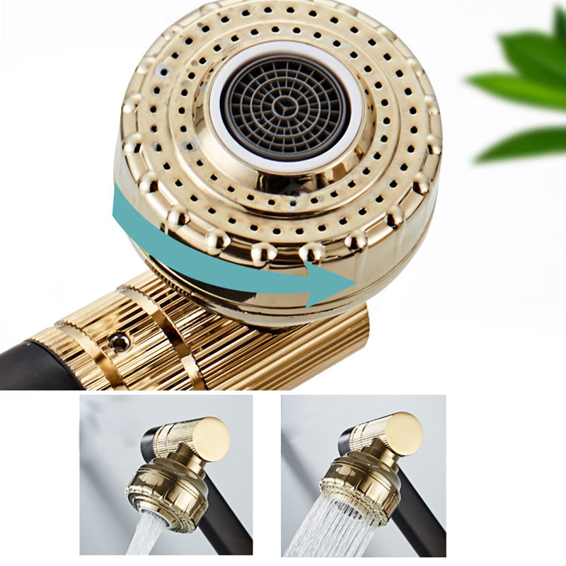 Glam Vessel Faucet Brass Lever Handles Swivel Spout Basin Lavatory Faucet Clearhalo 'Bathroom Remodel & Bathroom Fixtures' 'Bathroom Sink Faucets' 'Bathroom Sinks & Faucet Components' 'bathroom_sink_faucets' 'Home Improvement' 'home_improvement' 'home_improvement_bathroom_sink_faucets' 6540485