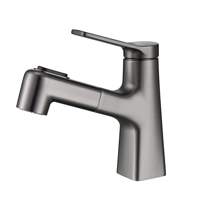 Contemporary Vessel Faucet Metal Single Handle Low Arc Vessel Faucet for Bathroom Silver Gray Clearhalo 'Bathroom Remodel & Bathroom Fixtures' 'Bathroom Sink Faucets' 'Bathroom Sinks & Faucet Components' 'bathroom_sink_faucets' 'Home Improvement' 'home_improvement' 'home_improvement_bathroom_sink_faucets' 6540518