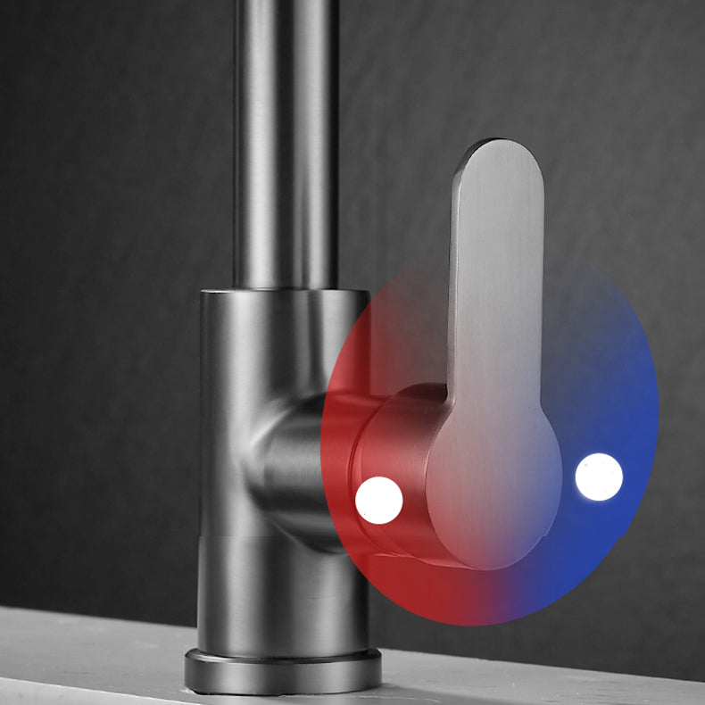 Modern Pull down Kitchen Faucet Sprayer with Handle and Supply Lines Bar Faucet Clearhalo 'Home Improvement' 'home_improvement' 'home_improvement_kitchen_faucets' 'Kitchen Faucets' 'Kitchen Remodel & Kitchen Fixtures' 'Kitchen Sinks & Faucet Components' 'kitchen_faucets' 6540597