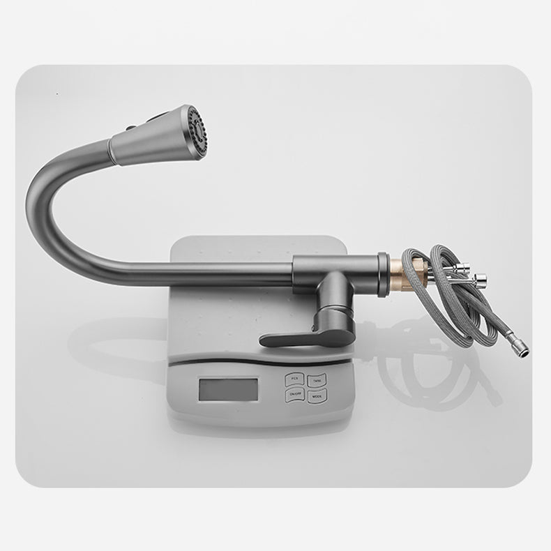 Modern Pull down Kitchen Faucet Sprayer with Handle and Supply Lines Bar Faucet Clearhalo 'Home Improvement' 'home_improvement' 'home_improvement_kitchen_faucets' 'Kitchen Faucets' 'Kitchen Remodel & Kitchen Fixtures' 'Kitchen Sinks & Faucet Components' 'kitchen_faucets' 6540602