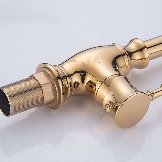 Traditional Bar Faucet 1-Handle with Supply Lines Kitchen Faucet in Gold Clearhalo 'Home Improvement' 'home_improvement' 'home_improvement_kitchen_faucets' 'Kitchen Faucets' 'Kitchen Remodel & Kitchen Fixtures' 'Kitchen Sinks & Faucet Components' 'kitchen_faucets' 6540612